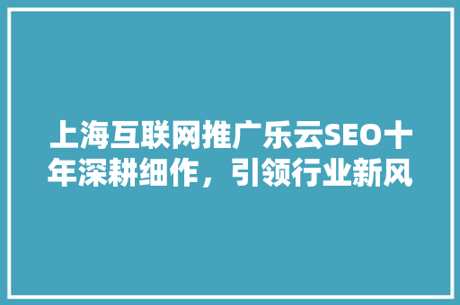 上海互联网推广乐云SEO十年深耕细作，引领行业新风向 电脑基础