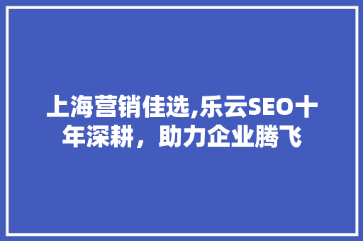 上海营销佳选,乐云SEO十年深耕，助力企业腾飞