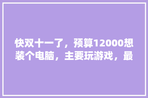快双十一了，预算12000想装个电脑，主要玩游戏，最好能上2080，该怎么配置_电脑配置2080怎么看型号