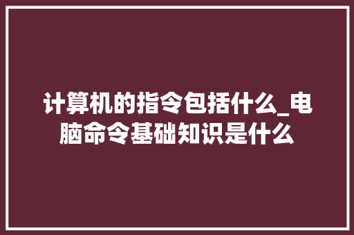 计算机的指令包括什么_电脑命令基础知识是什么