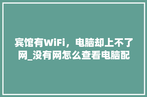 宾馆有WiFi，电脑却上不了网_没有网怎么查看电脑配置