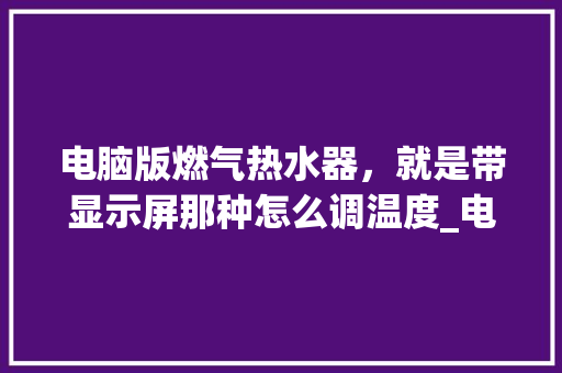电脑版燃气热水器，就是带显示屏那种怎么调温度_电脑怎么看各种配置温度高低