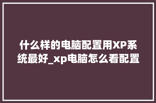 什么样的电脑配置用XP系统最好_xp电脑怎么看配置好坏啊
