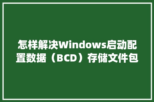 怎样解决Windows启动配置数据（BCD）存储文件包含一些无效信息_电脑怎么看存储配置高低啊