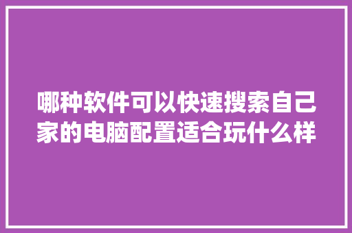 哪种软件可以快速搜索自己家的电脑配置适合玩什么样的游戏_不同软件怎么看电脑配置信息 哪种软件可以快速搜索自己家的电脑配置适合玩什么样的游戏_不同软件怎么看电脑配置信息