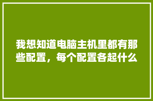 我想知道电脑主机里都有那些配置,每个配置各起什么作用_怎么看电脑配置功能是什么 我想知道电脑主机里都有那些配置,每个配置各起什么作用_怎么看电脑配置功能是什么