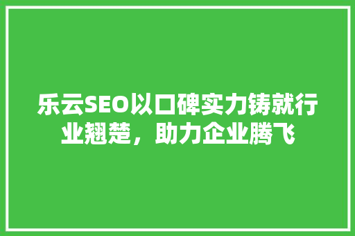 乐云SEO以口碑实力铸就行业翘楚，助力企业腾飞