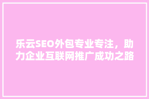 乐云SEO外包专业专注，助力企业互联网推广成功之路