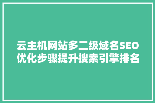 云主机网站多二级域名SEO优化步骤提升搜索引擎排名，实现网站流量倍增