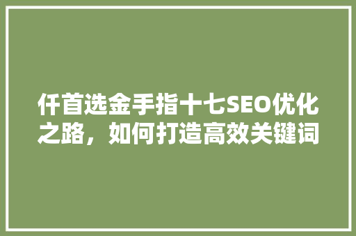 仟首选金手指十七SEO优化之路,如何打造高效关键词布局 仟首选金手指十七SEO优化之路,如何打造高效关键词布局