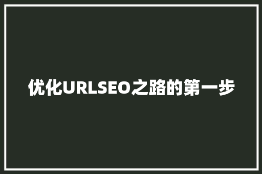 优化URLSEO之路的第一步 优化URLSEO之路的第一步