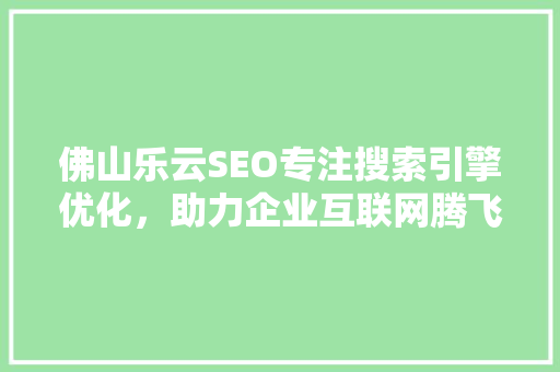 佛山乐云SEO专注搜索引擎优化，助力企业互联网腾飞