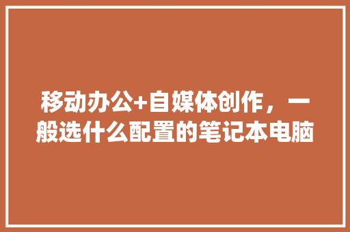 移动办公+自媒体创作，一般选什么配置的笔记本电脑？价位是多少_移动办公怎么看电脑配置参数
