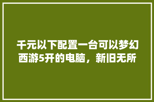 千元以下配置一台可以梦幻西游5开的电脑，新旧无所谓，该怎么配置_怎么看电脑配置新旧机型号
