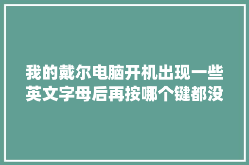 我的戴尔电脑开机出现一些英文字母后再按哪个键都没有反应是怎么回_英文电脑基础知识大全图片 我的戴尔电脑开机出现一些英文字母后再按哪个键都没有反应是怎么回_英文电脑基础知识大全图片