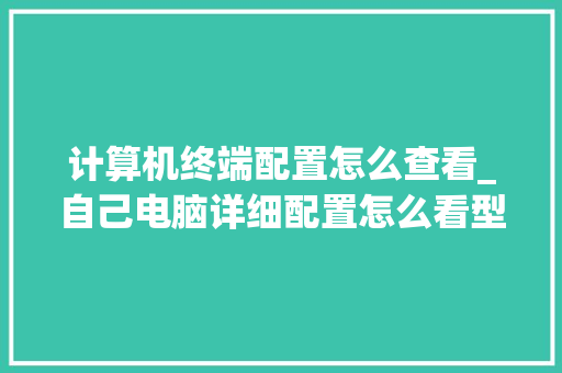 计算机终端配置怎么查看_自己电脑详细配置怎么看型号 计算机终端配置怎么查看_自己电脑详细配置怎么看型号