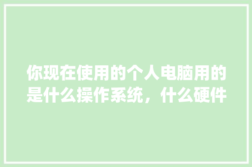 你现在使用的个人电脑用的是什么操作系统，什么硬件配置_电脑专家怎么看配置高低
