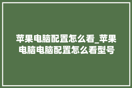 苹果电脑配置怎么看_苹果电脑电脑配置怎么看型号