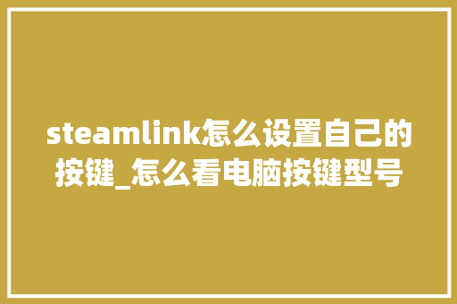 steamlink怎么设置自己的按键_怎么看电脑按键型号配置参数