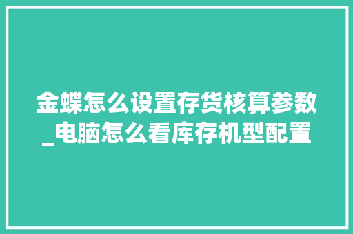 金蝶怎么设置存货核算参数_电脑怎么看库存机型配置参数