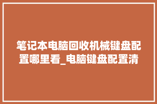 笔记本电脑回收机械键盘配置哪里看_电脑键盘配置清单怎么看的