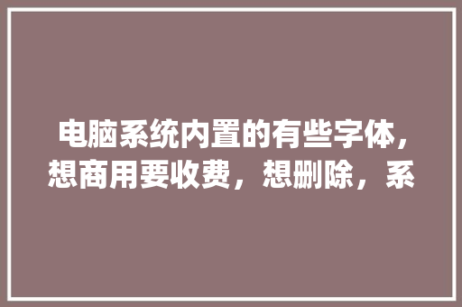 电脑系统内置的有些字体，想商用要收费，想删除，系统保护又删不掉，对此你怎么看_电脑资料彻底删除技术