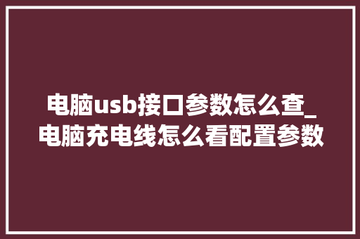 电脑usb接口参数怎么查_电脑充电线怎么看配置参数