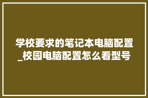 学校要求的笔记本电脑配置_校园电脑配置怎么看型号