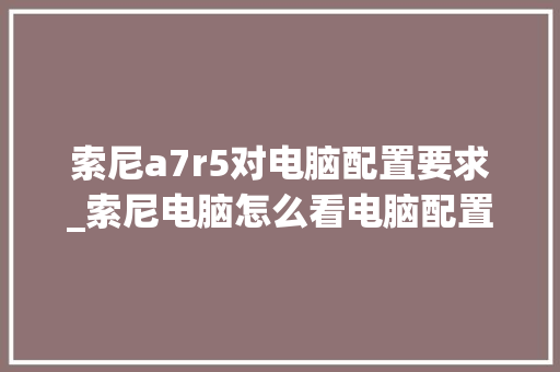 索尼a7r5对电脑配置要求_索尼电脑怎么看电脑配置参数