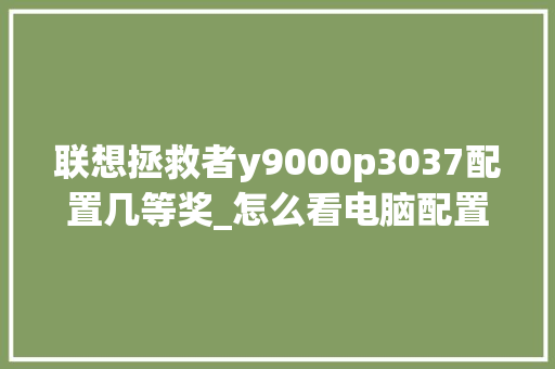 联想拯救者y9000p3037配置几等奖_怎么看电脑配置多少