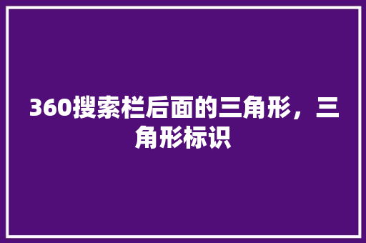 360搜索栏后面的三角形，三角形标识