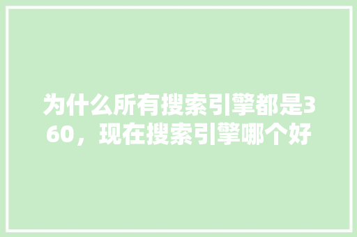 为什么所有搜索引擎都是360，现在搜索引擎哪个好