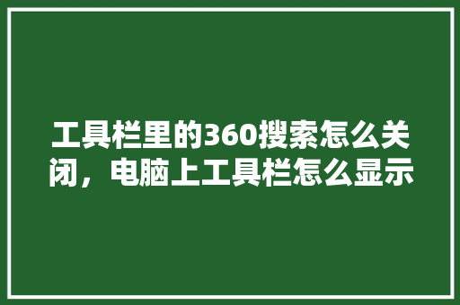 工具栏里的360搜索怎么关闭，电脑上工具栏怎么显示出来