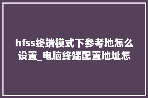 hfss终端模式下参考地怎么设置_电脑终端配置地址怎么看的