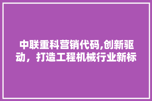 中联重科营销代码,创新驱动，打造工程机械行业新标杆 中联重科营销代码,创新驱动，打造工程机械行业新标杆 编程语言