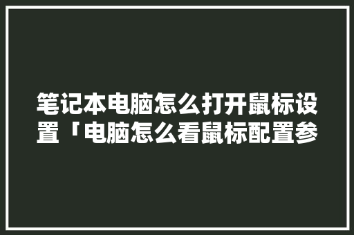 笔记本电脑怎么打开鼠标设置「电脑怎么看鼠标配置参数」 笔记本电脑怎么打开鼠标设置「电脑怎么看鼠标配置参数」 网络技术