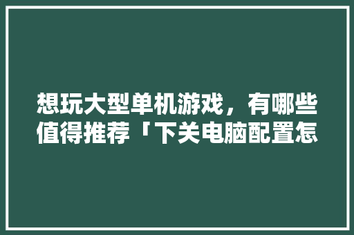 想玩大型单机游戏，有哪些值得推荐「下关电脑配置怎么看的」