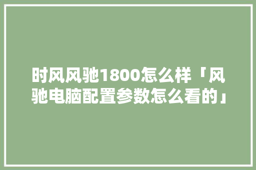 时风风驰1800怎么样「风驰电脑配置参数怎么看的」